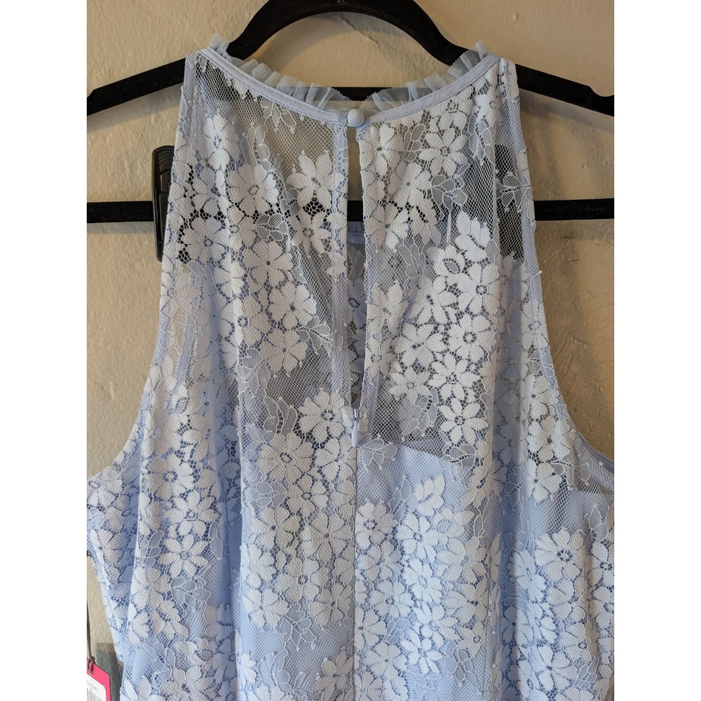Vince Camuto NWT Blue Floral Lace Sleeveless Dress womens sz 14 - Picture 3 of 8